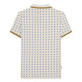 White-Navy-Gold - Back - Lambretta Mens SS25 Geometric Polo Shirt