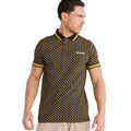 Black-Gold - Side - Lambretta Mens SS25 Geometric Polo Shirt