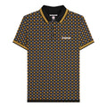 Black-Gold - Front - Lambretta Mens SS25 Geometric Polo Shirt