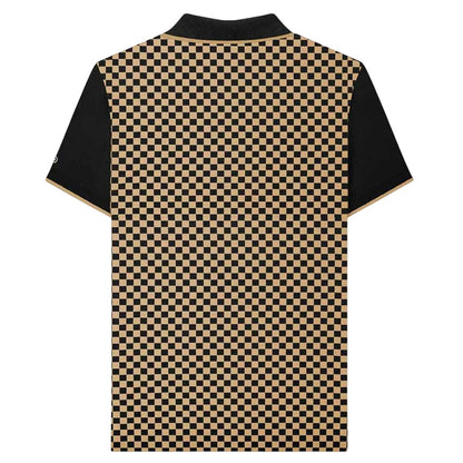 Black-Nomad - Back - Lambretta Mens Two Tone All-Over Print Polo Shirt