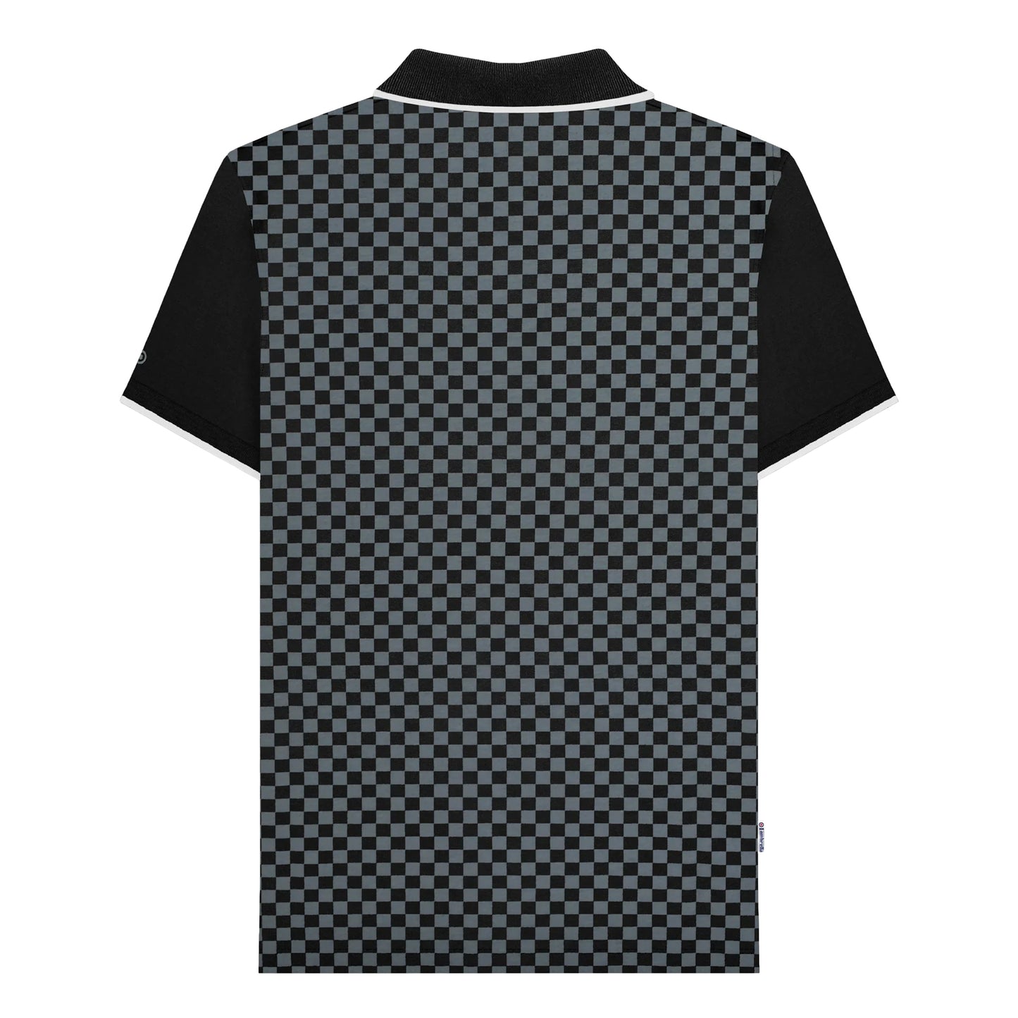 Black - Back - Lambretta Mens Two Tone All-Over Print Polo Shirt