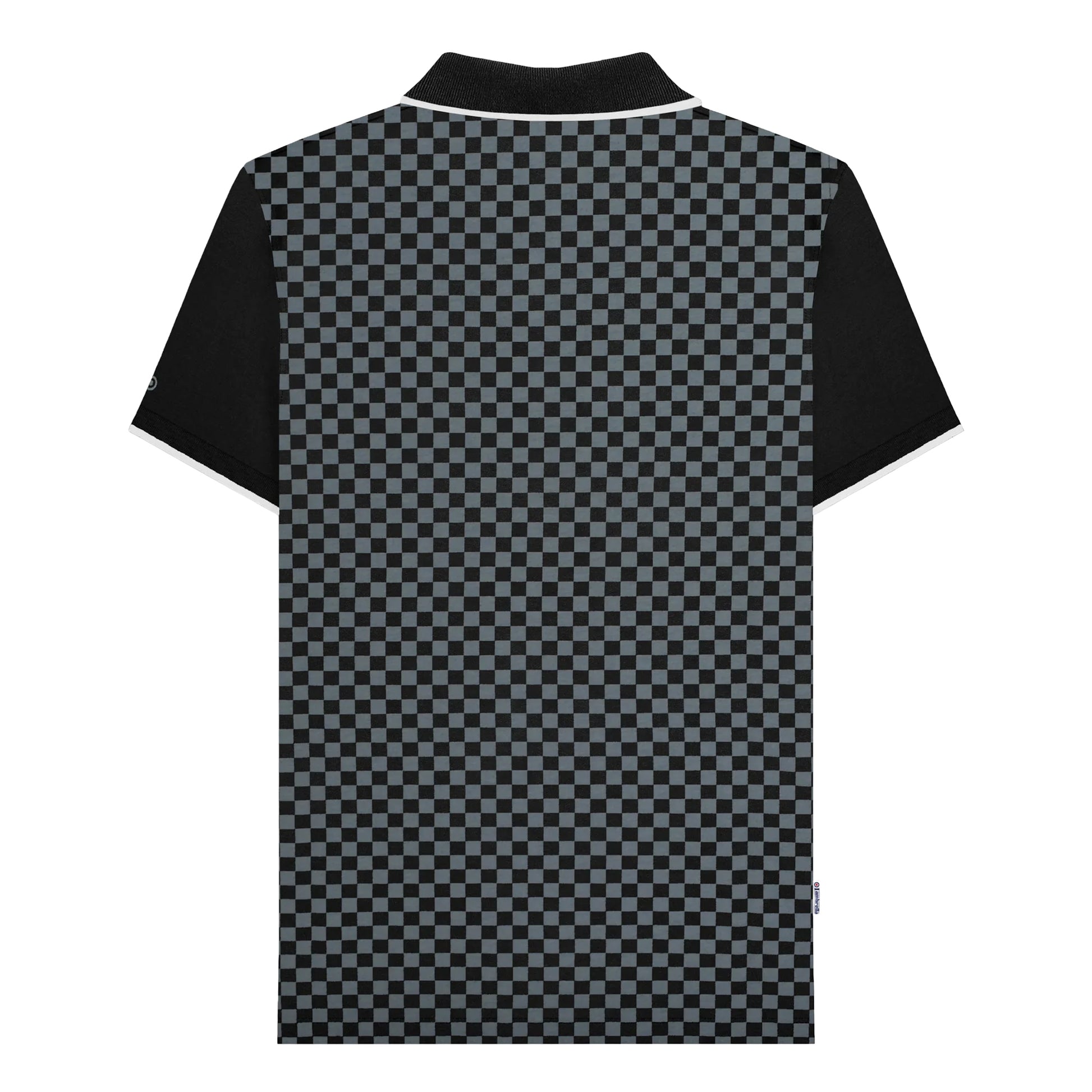 Black - Back - Lambretta Mens Two Tone All-Over Print Polo Shirt