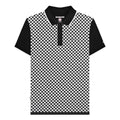 Black-White - Front - Lambretta Mens Two Tone All-Over Print Polo Shirt