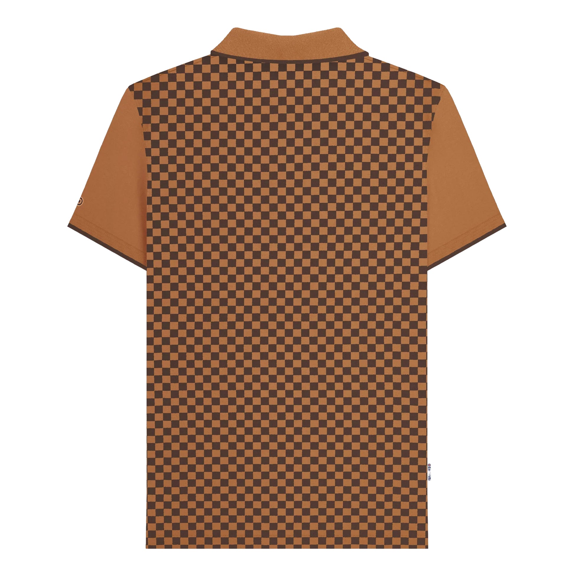 Tobacco - Back - Lambretta Mens Two Tone All-Over Print Polo Shirt