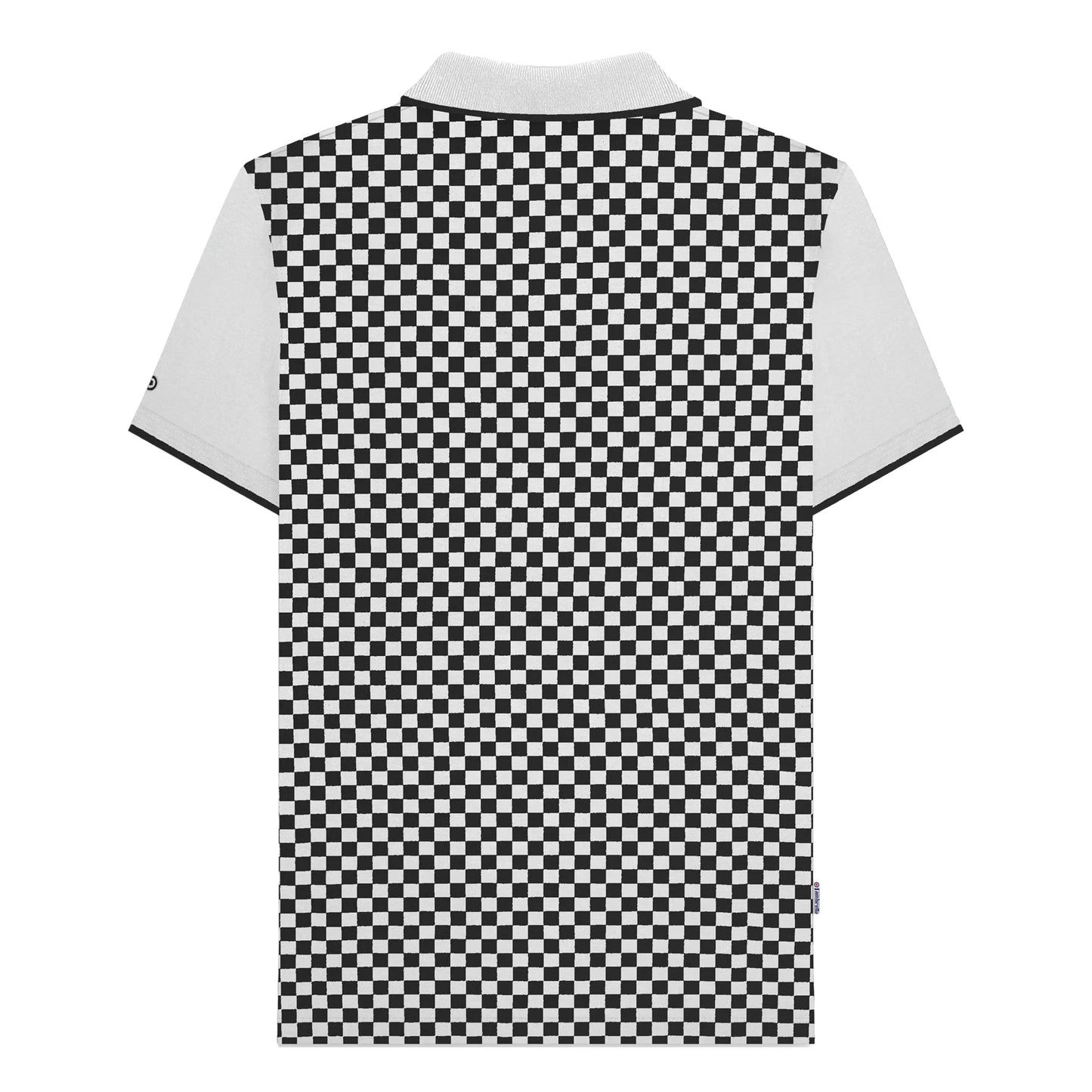 White - Back - Lambretta Mens Two Tone All-Over Print Polo Shirt