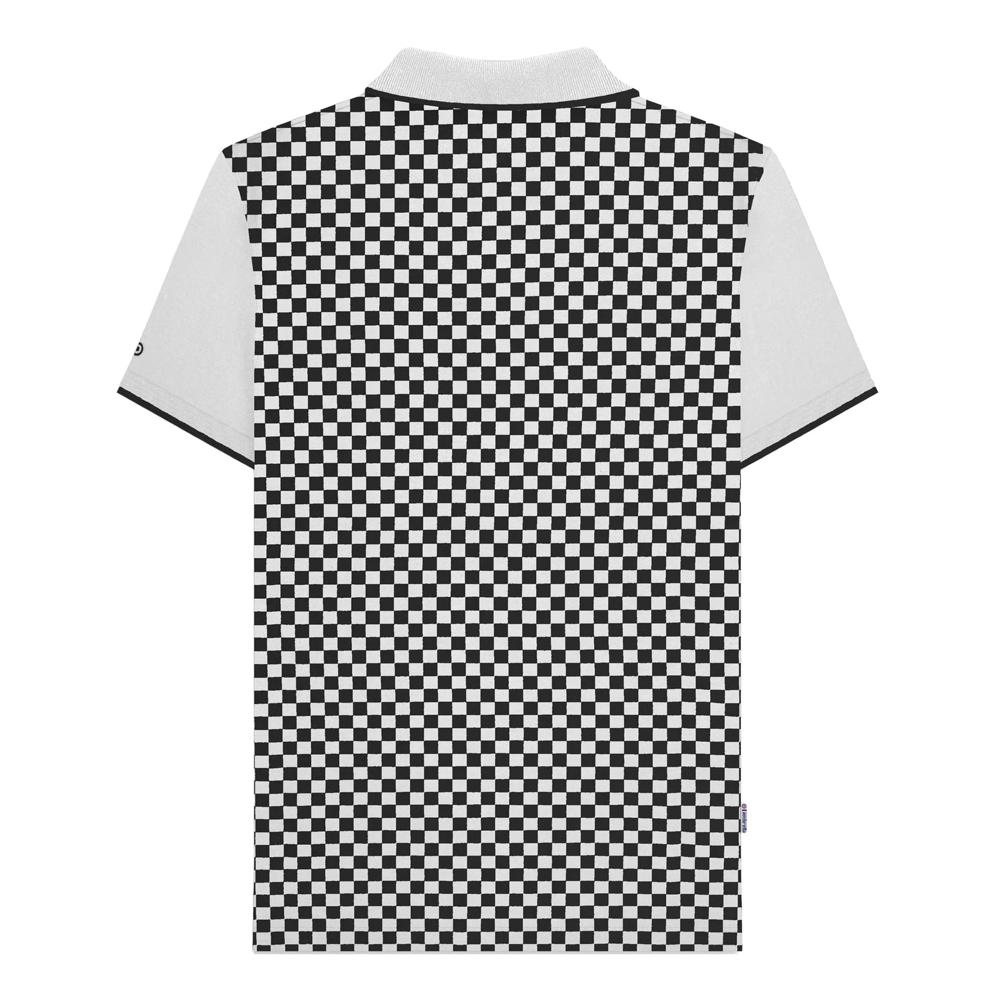 White - Back - Lambretta Mens Two Tone All-Over Print Polo Shirt