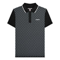 Black - Front - Lambretta Mens Two Tone All-Over Print Polo Shirt