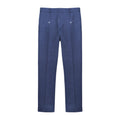 Navy - Back - Lambretta Mens Spencer Checked Suit Trousers