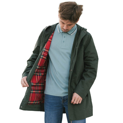 Khaki Green - Side - Lambretta Mens Mod Hooded Parka