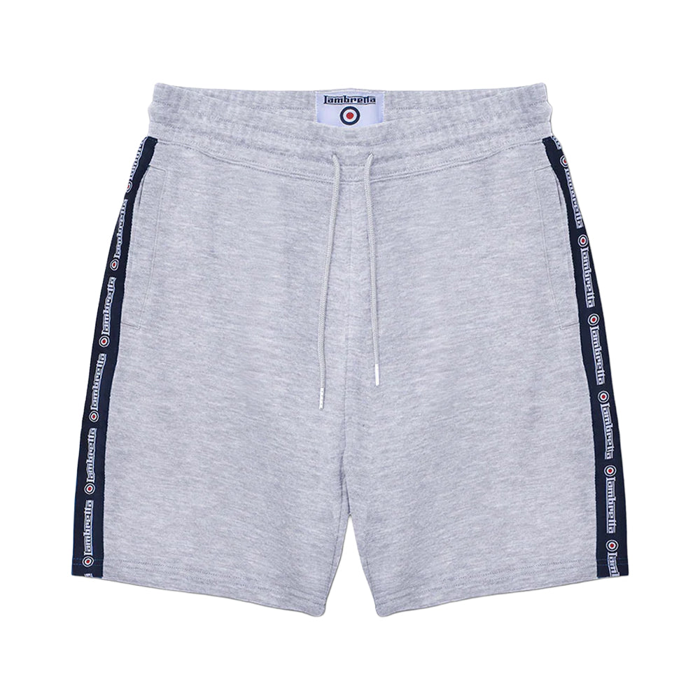 Grey Marl - Front - Lambretta Mens SS24 Taped Shorts