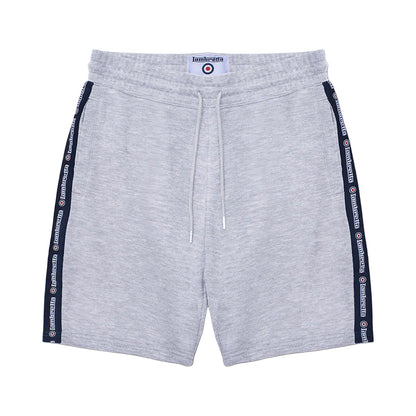Grey Marl - Front - Lambretta Mens SS24 Taped Shorts