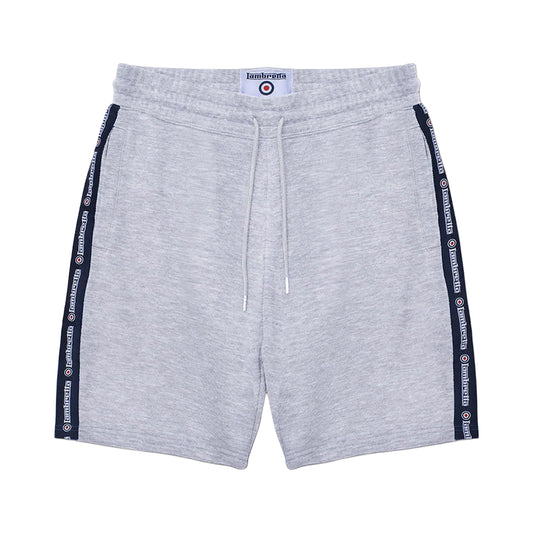 Grey Marl - Front - Lambretta Mens SS24 Taped Shorts