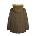 Khaki Green - Back - Lambretta Mens Sherpa Lined Parka