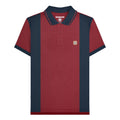 Burgundy-Navy - Front - Lambretta Mens SS24 Vintage Polo Shirt