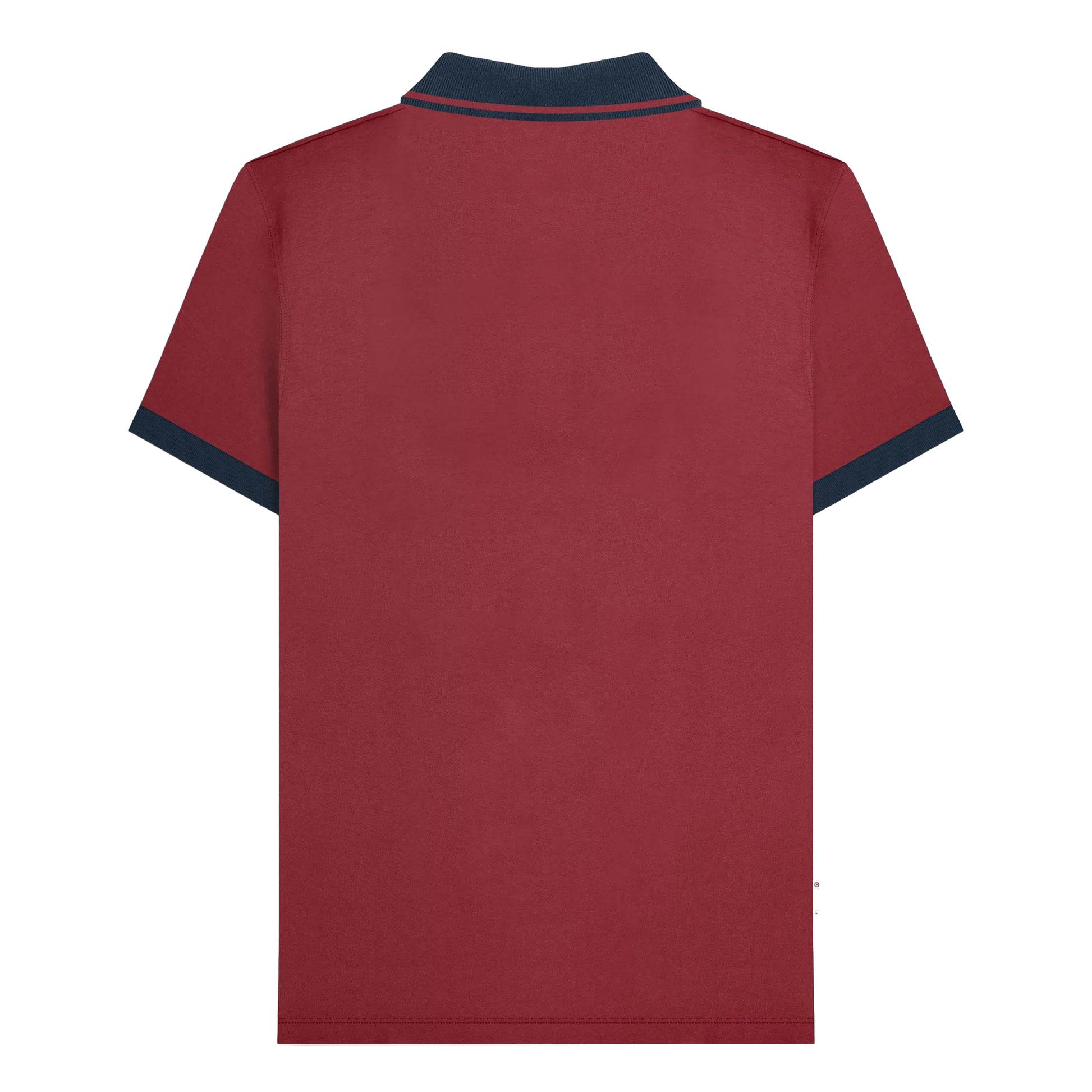 Burgundy-Navy - Back - Lambretta Mens SS24 Vintage Polo Shirt