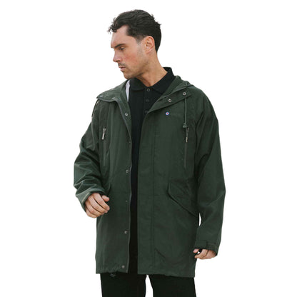Khaki Green - Side - Lambretta Mens Heaton Hooded Jacket