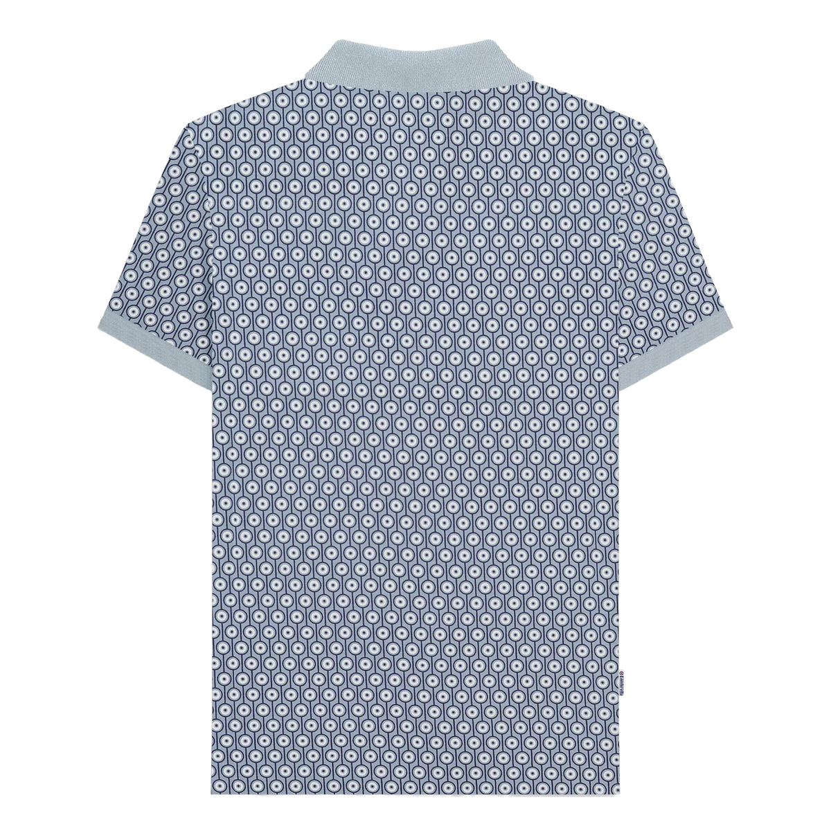 Dusky Blue - Back - Lambretta Mens AW24 Geometric Polo Shirt