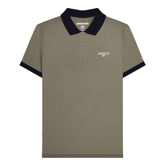 Khaki Green - Front - Lambretta Mens Original SS24 Polo Shirt