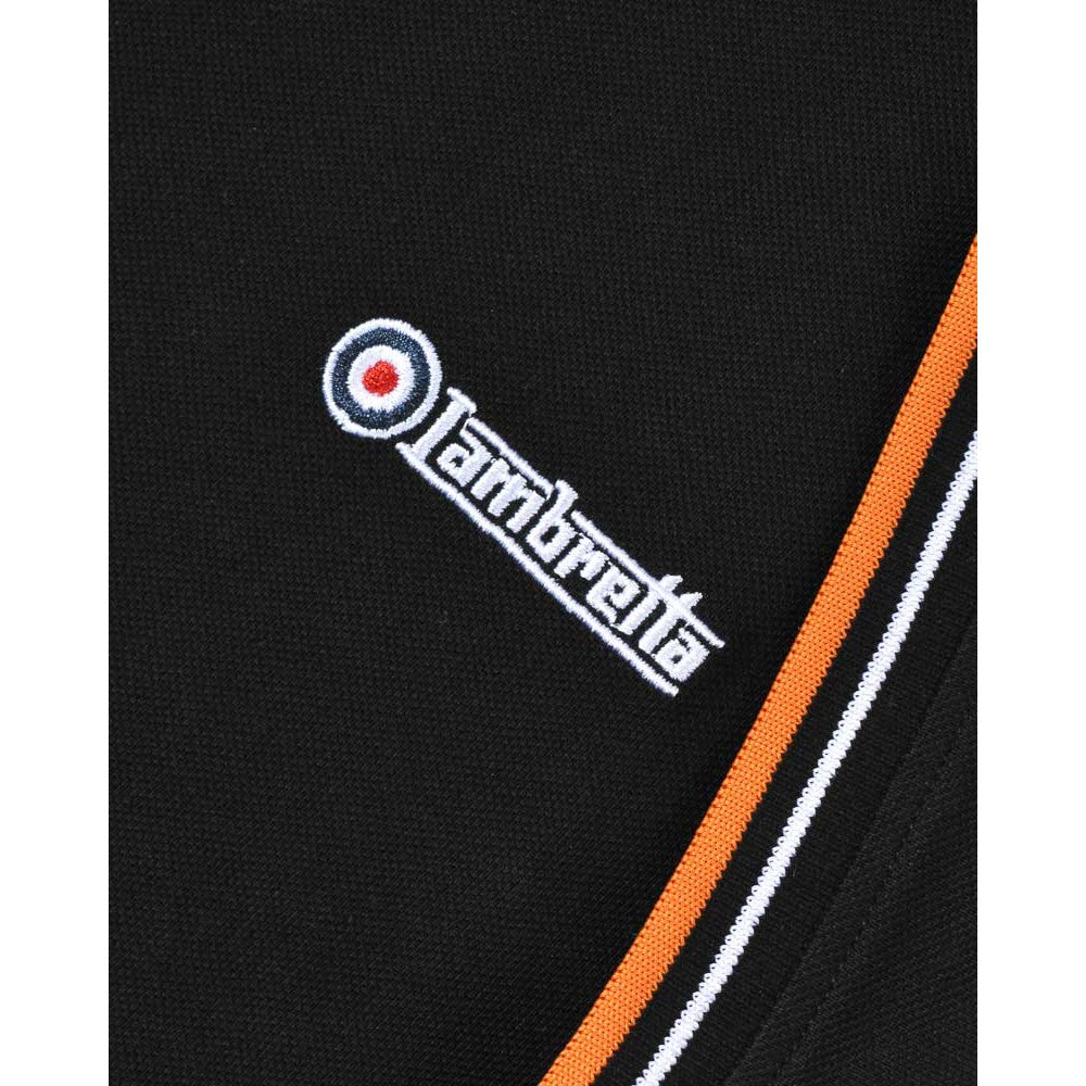 Black-White-Orange - Pack Shot - Lambretta Mens AW24 Twin Tip Pique T-Shirt