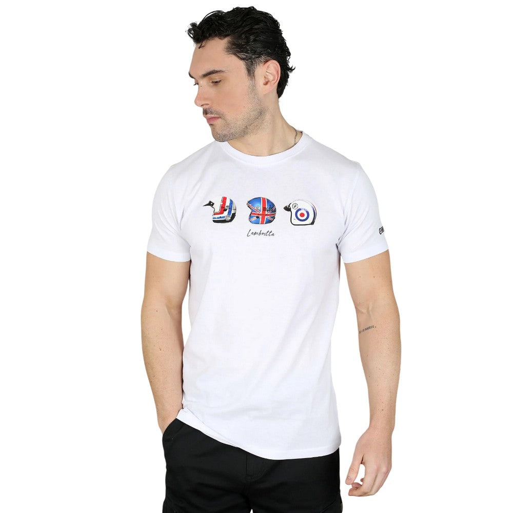 White - Side - Lambretta Mens SS25 Helmet T-Shirt