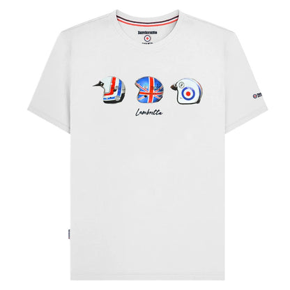 White - Front - Lambretta Mens SS25 Helmet T-Shirt