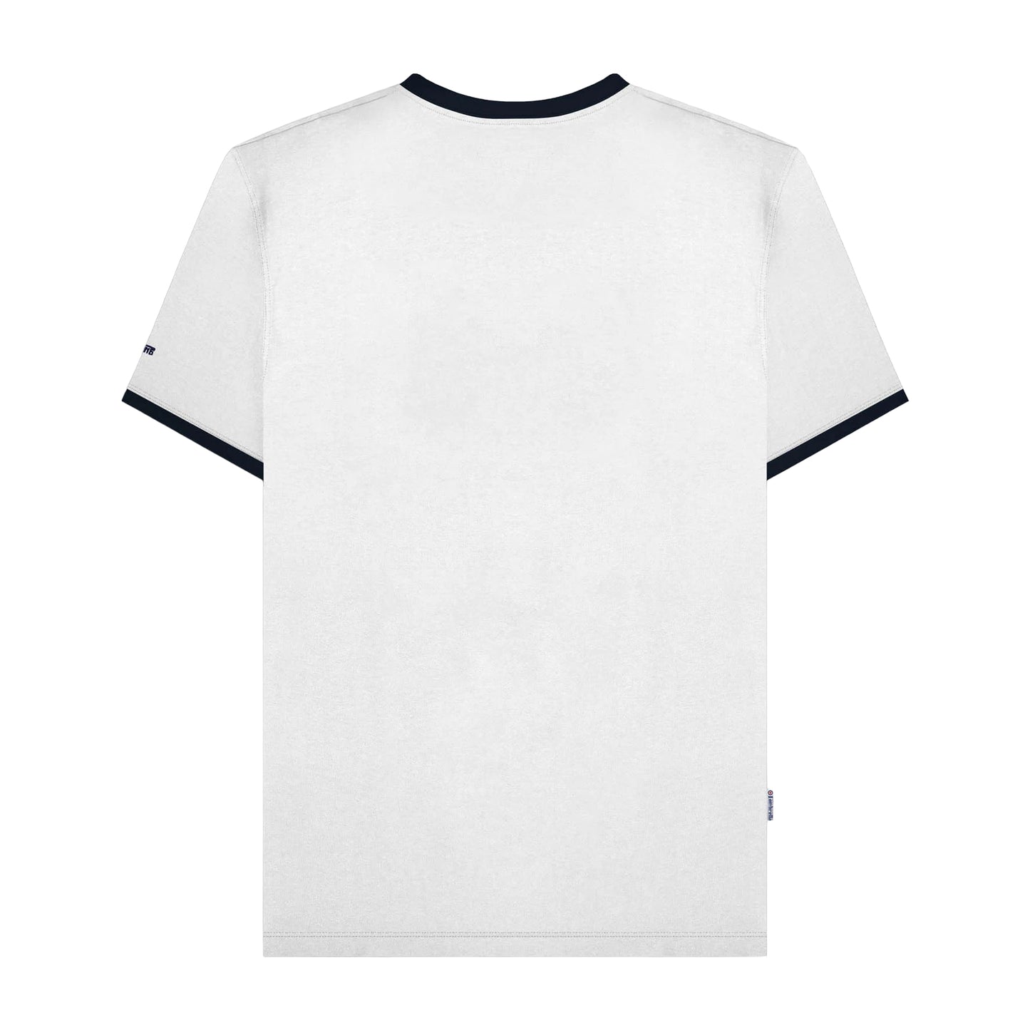 White-Navy - Back - Lambretta Mens SS25 Ringer Logo T-Shirt