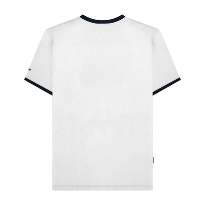 White-Navy - Back - Lambretta Mens SS25 Ringer Logo T-Shirt