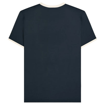Dark Navy-Silver - Back - Lambretta Mens SS25 Ringer Logo T-Shirt