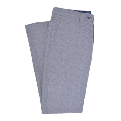 Grey - Side - Lambretta Mens Dawson Checked Suit Trousers