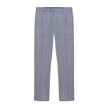 Grey - Front - Lambretta Mens Dawson Checked Suit Trousers