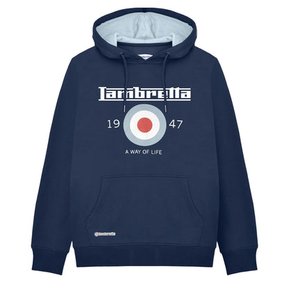 Navy - Front - Lambretta Mens AW24 Target Hoodie