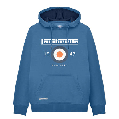 Dark Blue - Front - Lambretta Mens AW24 Target Hoodie