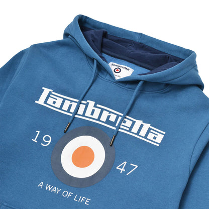 Dark Blue - Side - Lambretta Mens AW24 Target Hoodie