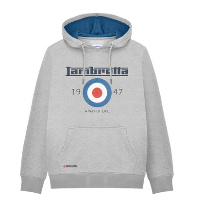 Grey Marl - Front - Lambretta Mens AW24 Target Hoodie