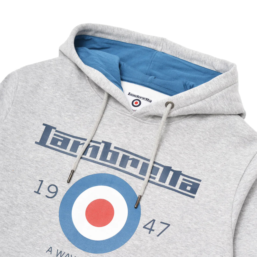Grey Marl - Side - Lambretta Mens AW24 Target Hoodie