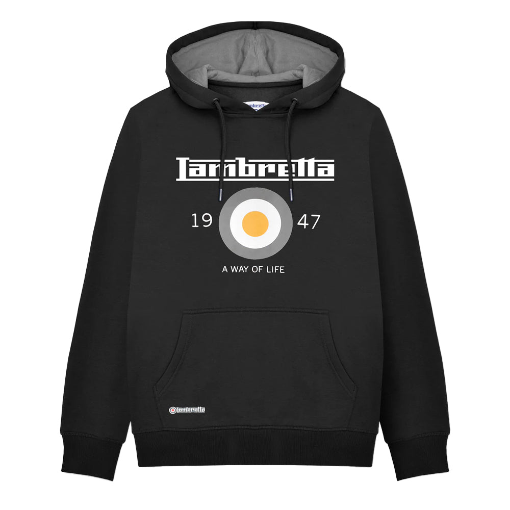Black - Front - Lambretta Mens AW24 Target Hoodie