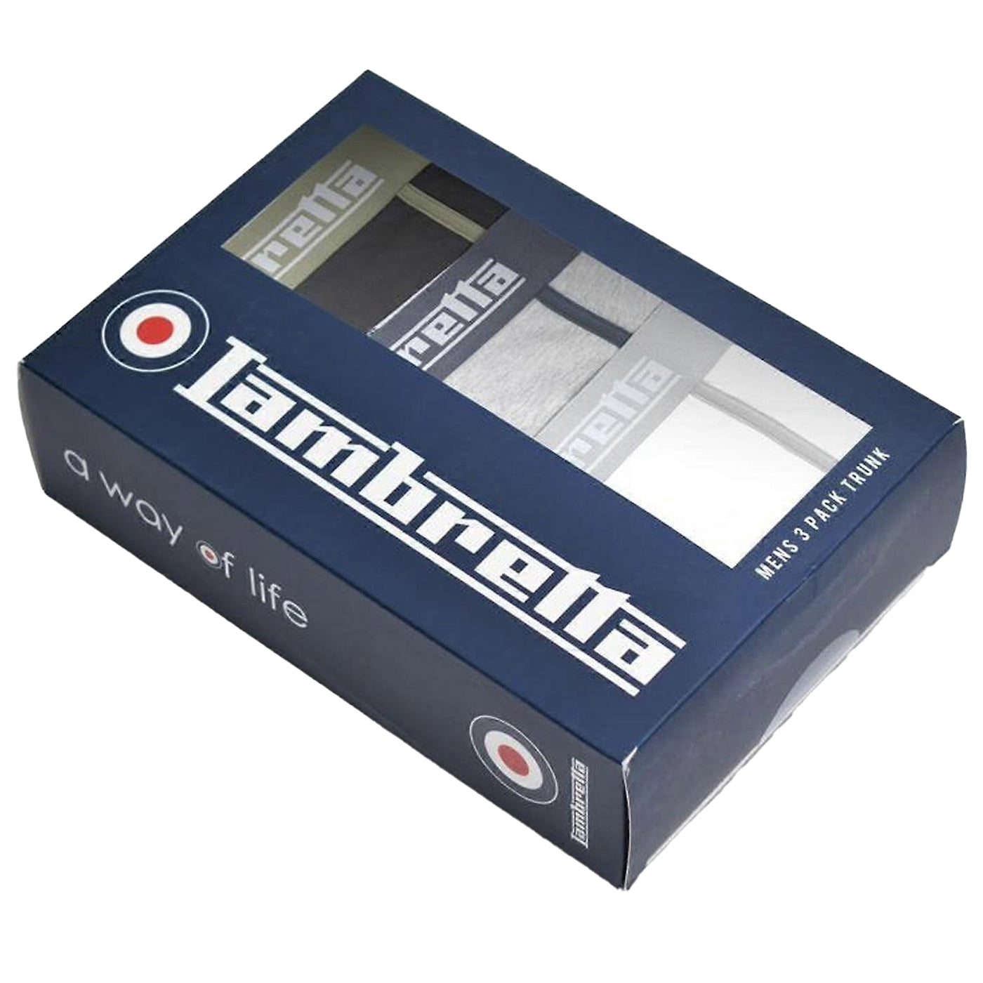 Black-Grey-White - Side - Lambretta Mens Classic Boxer Shorts (Pack of 3)