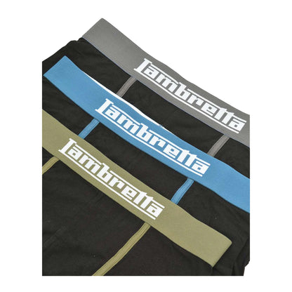 Black - Back - Lambretta Mens Classic Boxer Shorts (Pack of 3)