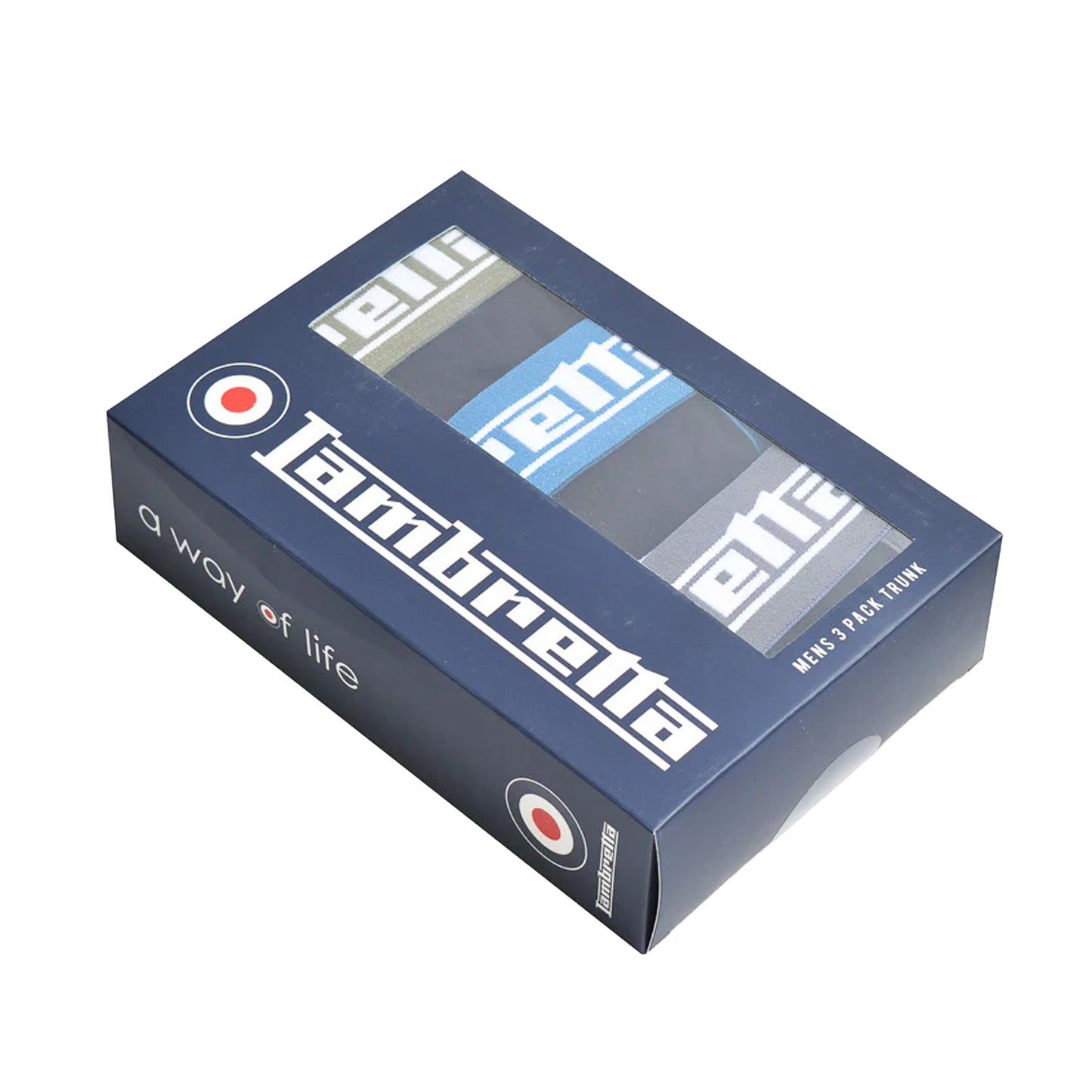 Black - Side - Lambretta Mens Classic Boxer Shorts (Pack of 3)