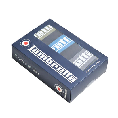 Black - Side - Lambretta Mens Classic Boxer Shorts (Pack of 3)