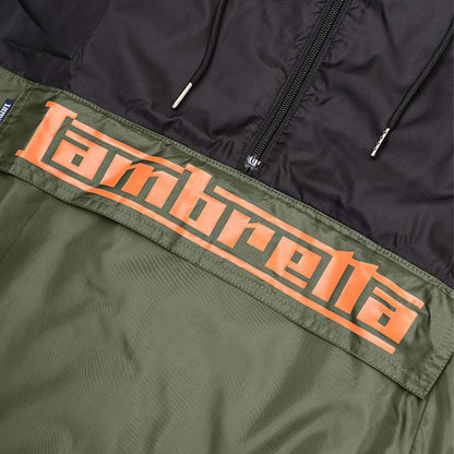 Khaki Green-Black - Side - Lambretta Mens Scooter Overhead Jacket