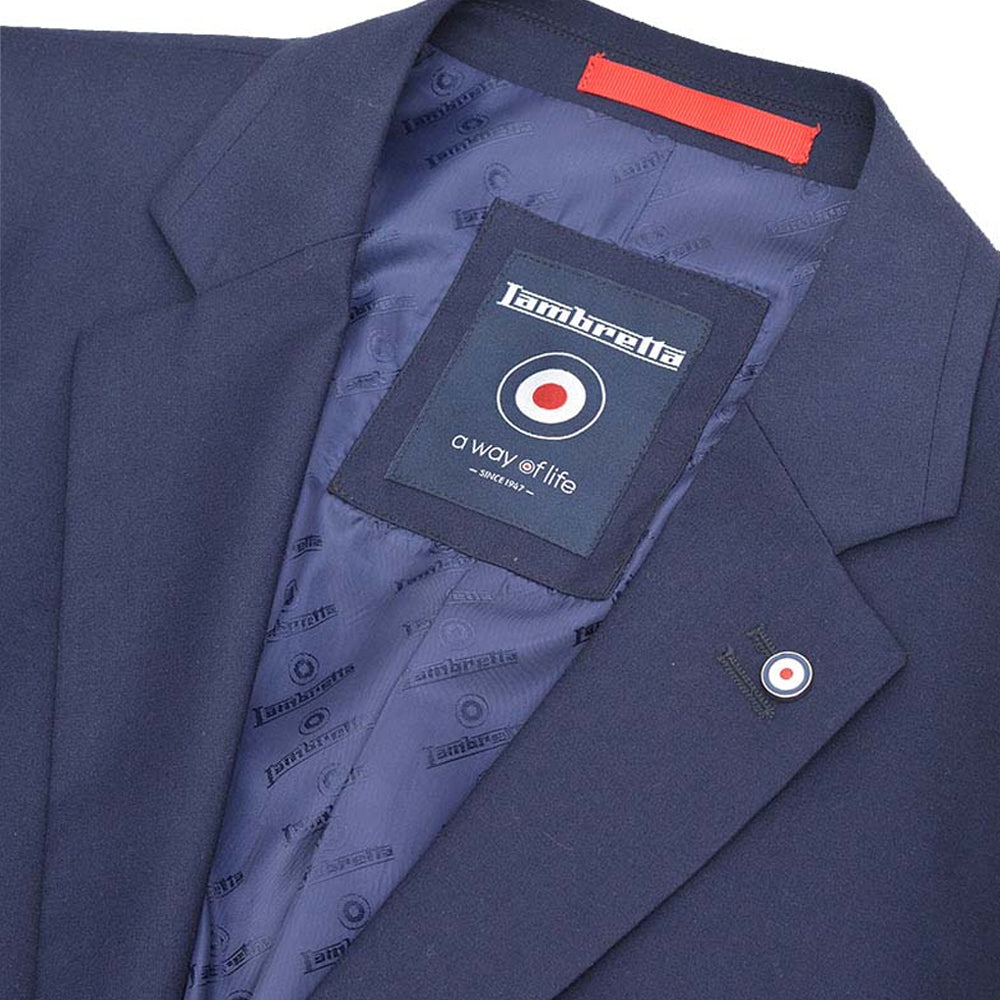 Navy - Back - Lambretta Mens Oscar 2SB Blazer