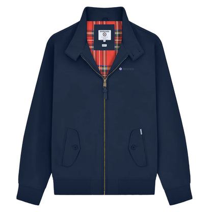 Navy - Front - Lambretta Mens Shower Resistant Harrington Jacket