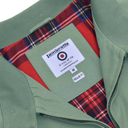 Green - Side - Lambretta Mens Shower Resistant Harrington Jacket