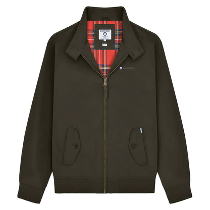 Khaki Brown - Front - Lambretta Mens Shower Resistant Harrington Jacket
