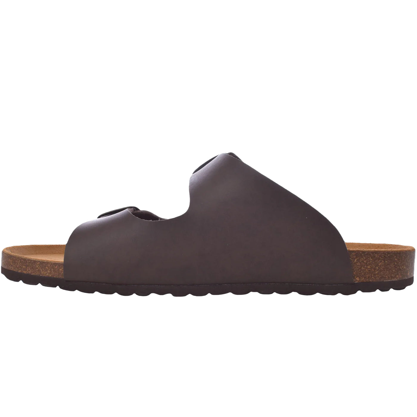 Brown - Back - Lambretta Mens Avalon Twin Buckle Suede Sandals