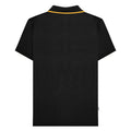 Black-Gold - Back - Lambretta Mens Paisley Lined Polo Shirt