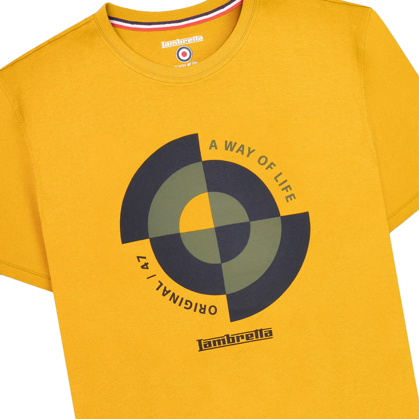 Gold - Side - Lambretta Mens Target Quadrant T-Shirt