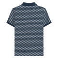 Navy-Silver - Back - Lambretta Mens Roundel Geometric Big & Tall Polo Shirt
