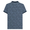 Navy-Dusky Blue - Back - Lambretta Mens AW24 Paisley Tonal Polo Shirt